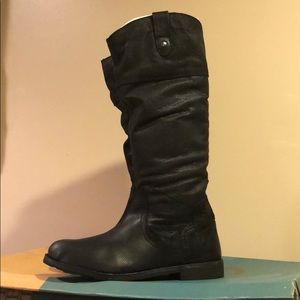 New OTBT Black Leather Petaluma High Boots 7.5